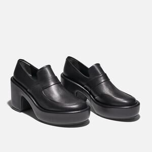 Clergerie Paris Devin Black Platform Chunky Block Heel Loafers Women’s Size 38.5